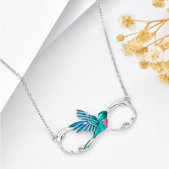 Hummingbird Infinity Love Necklace - Picture 4 of 6